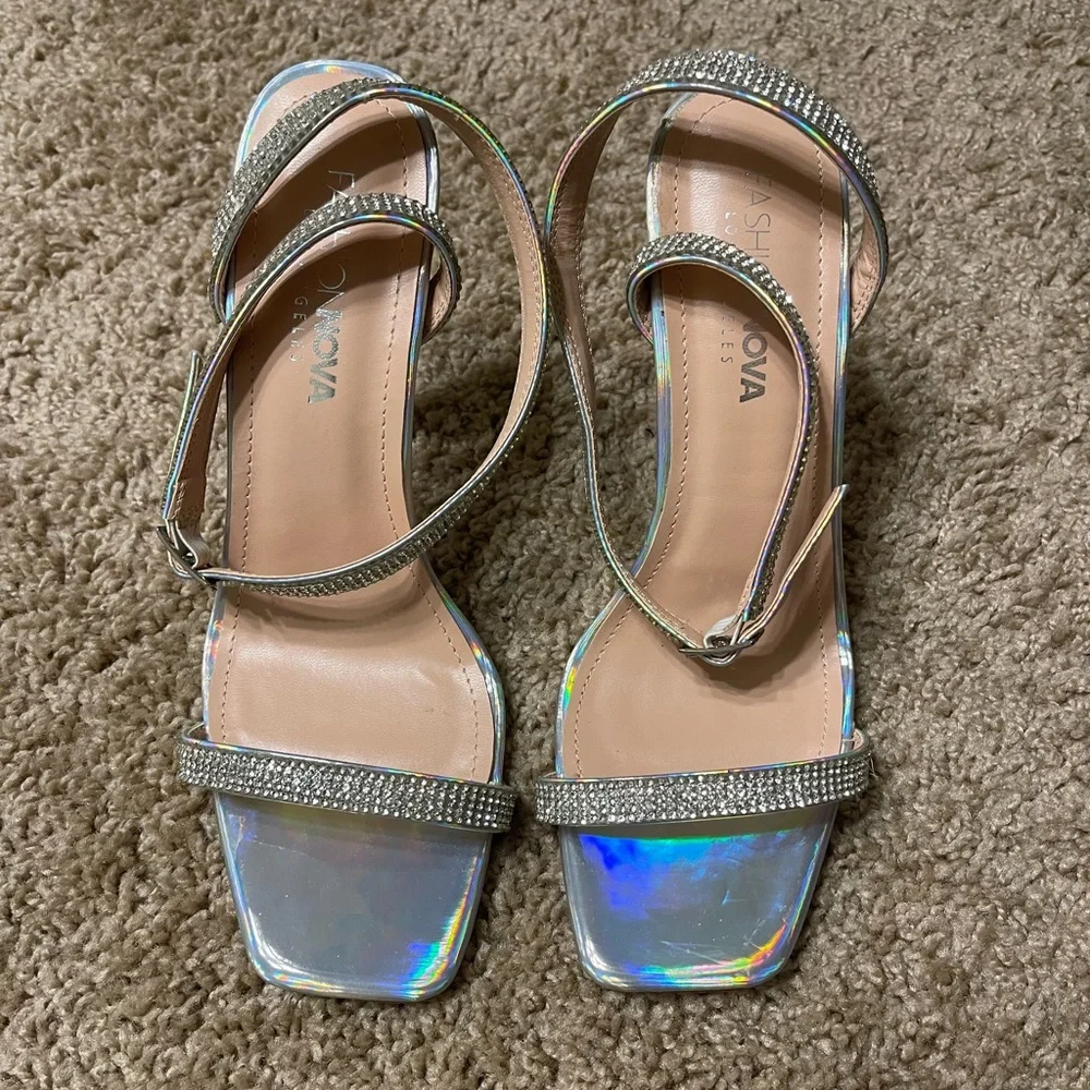Fashion Nova Silver Color Wedge Heels - Picture 6 of 11